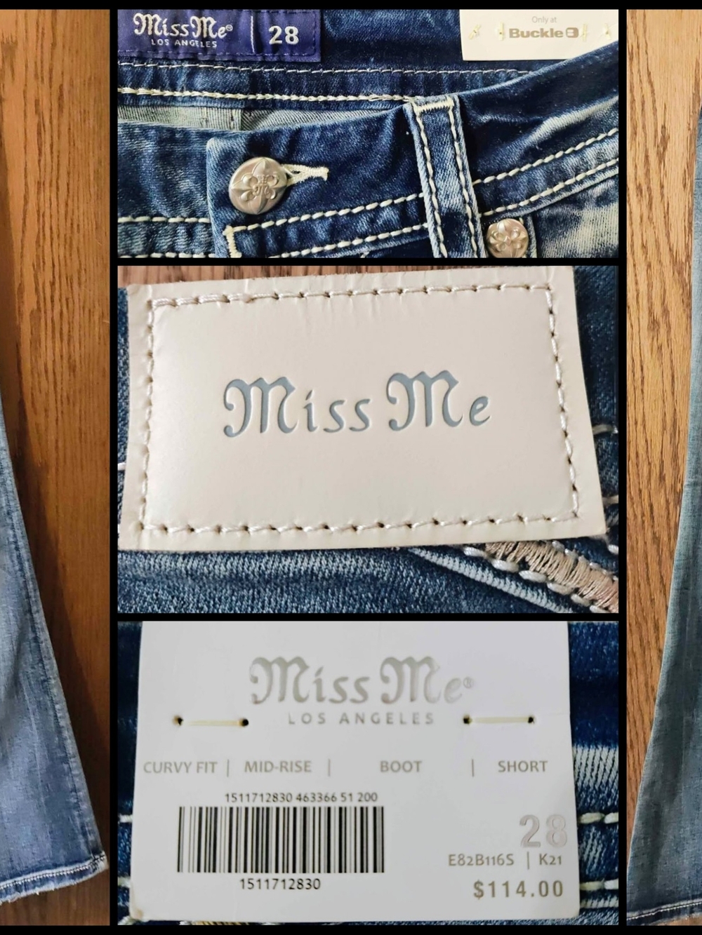 Miss Me Women’s Blue Mid-Rise Boot Jeans - Curvy Fit - NEW w/tags